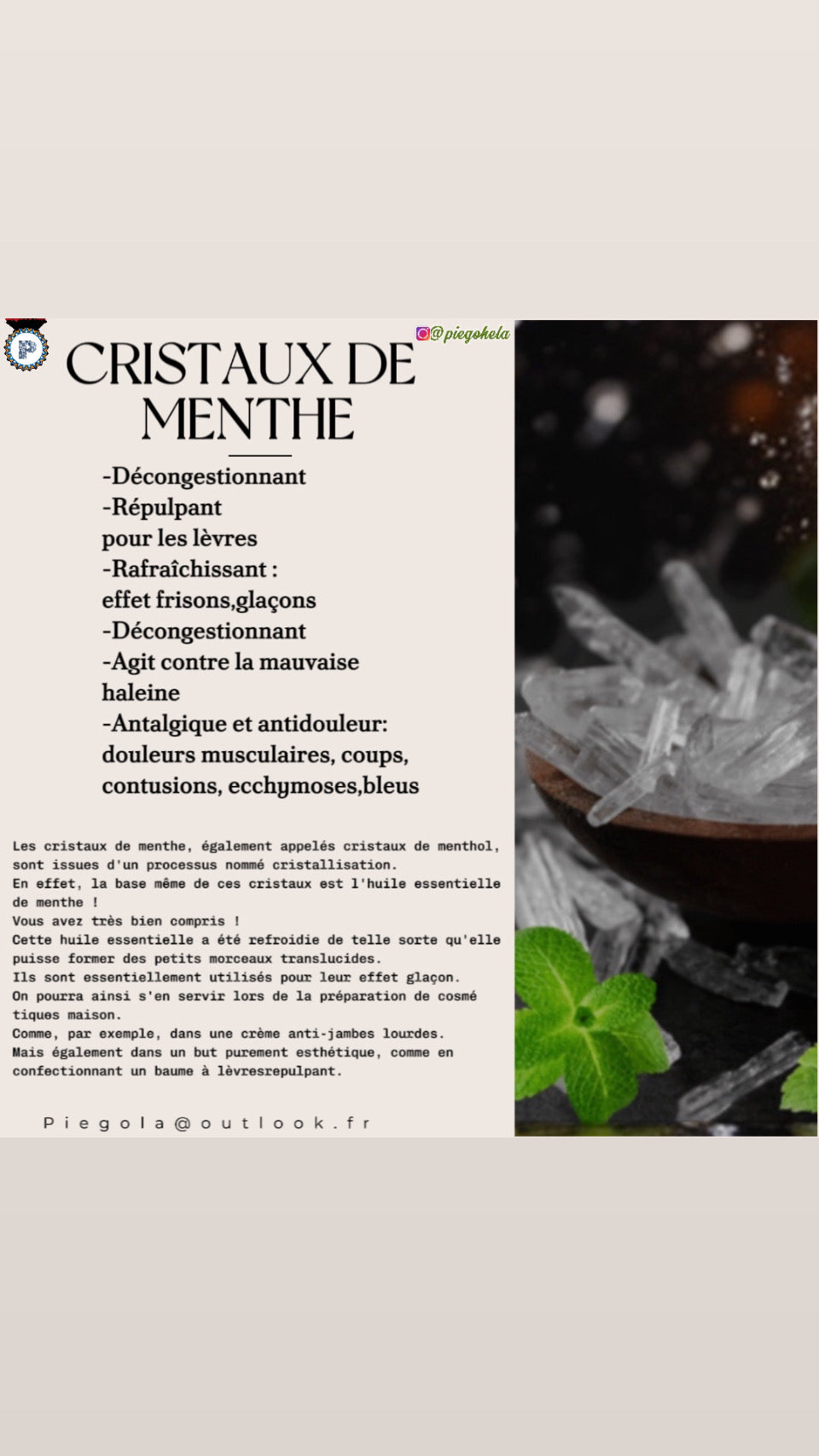 Cristaux de Menthe