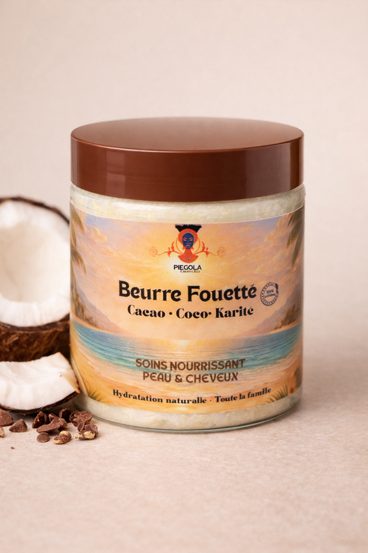 Beurre fouetté Coco Cacao Karité : Soin nourrissant peau & cheveux