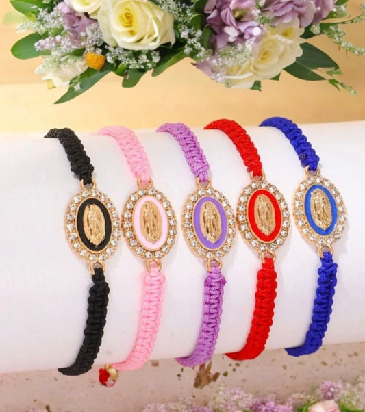 Bracelets Tressés avec Médaille de la Vierge Marie