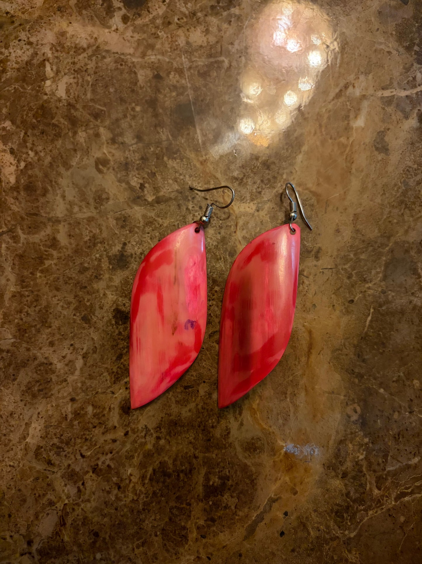 Boucles d’oreilles artisanales en os & corne : Bangui 🇨🇫