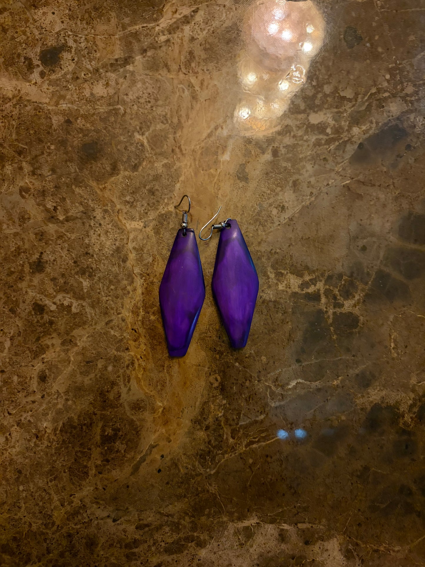 Boucles d’oreilles artisanales en os & corne : Bangui 🇨🇫