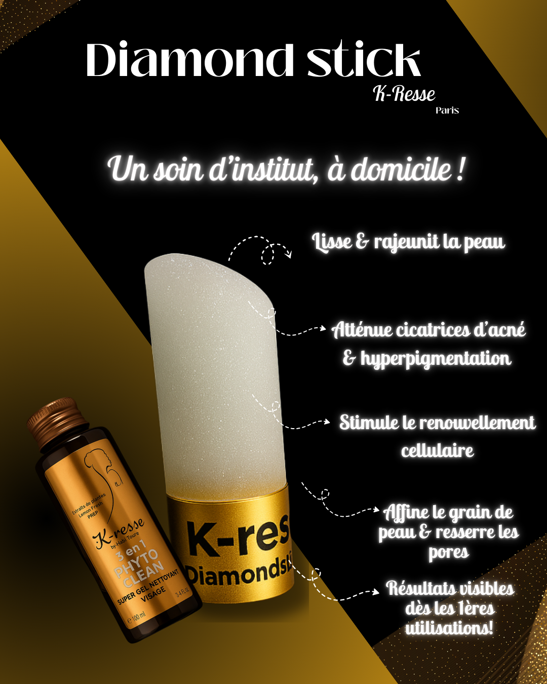 K-resse: “Coffret Diamond Stick ”Soin Professionnel Éclat & Lissage