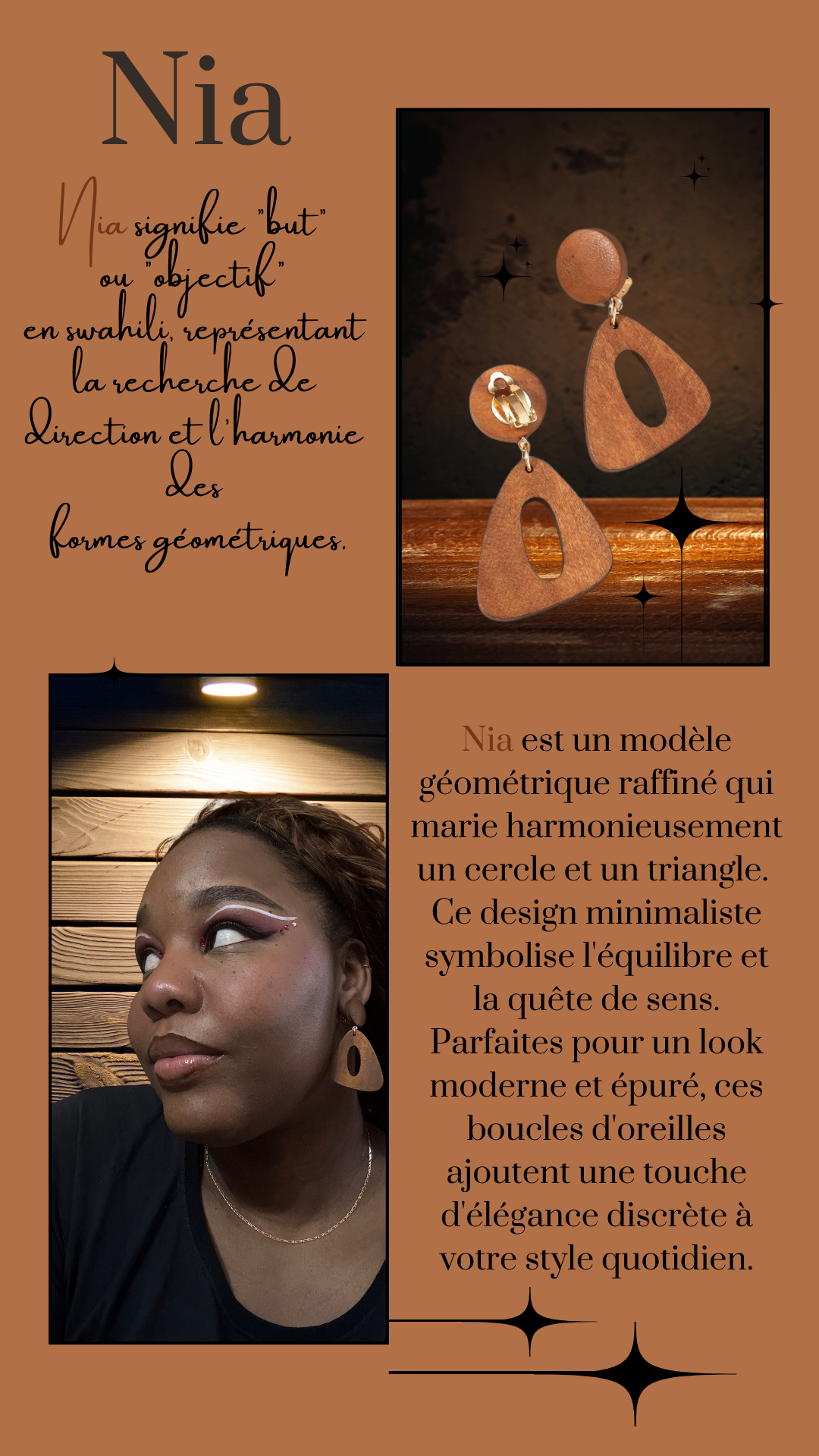 Boucles d'Oreilles en Bois