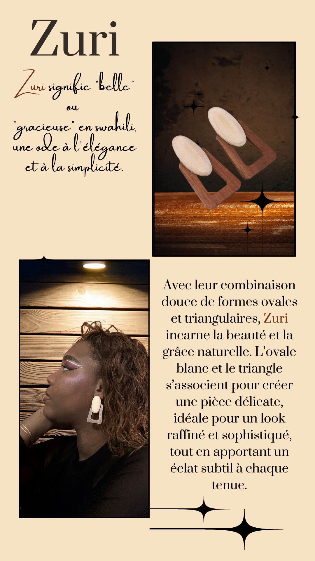 Boucles d'Oreilles en Bois