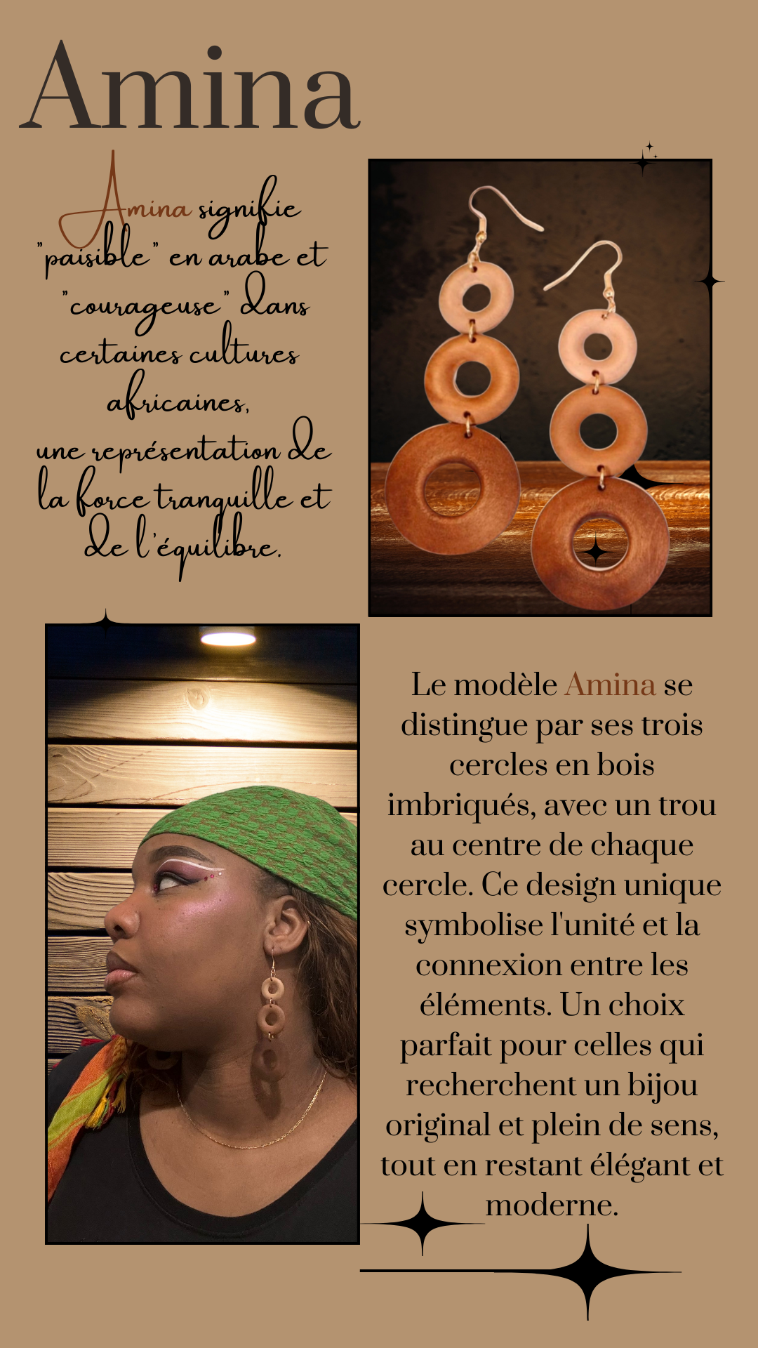 Boucles d'Oreilles en Bois